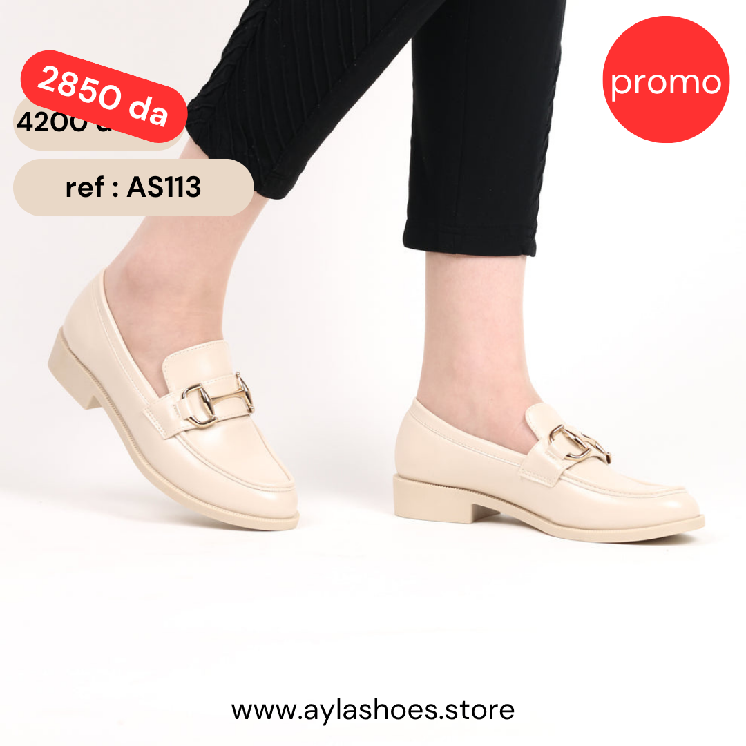 Mocassin - simili cuir - beige / Réf. AS113