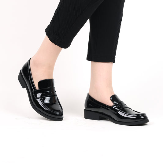 Mocassin - vernis - noir / AS115
