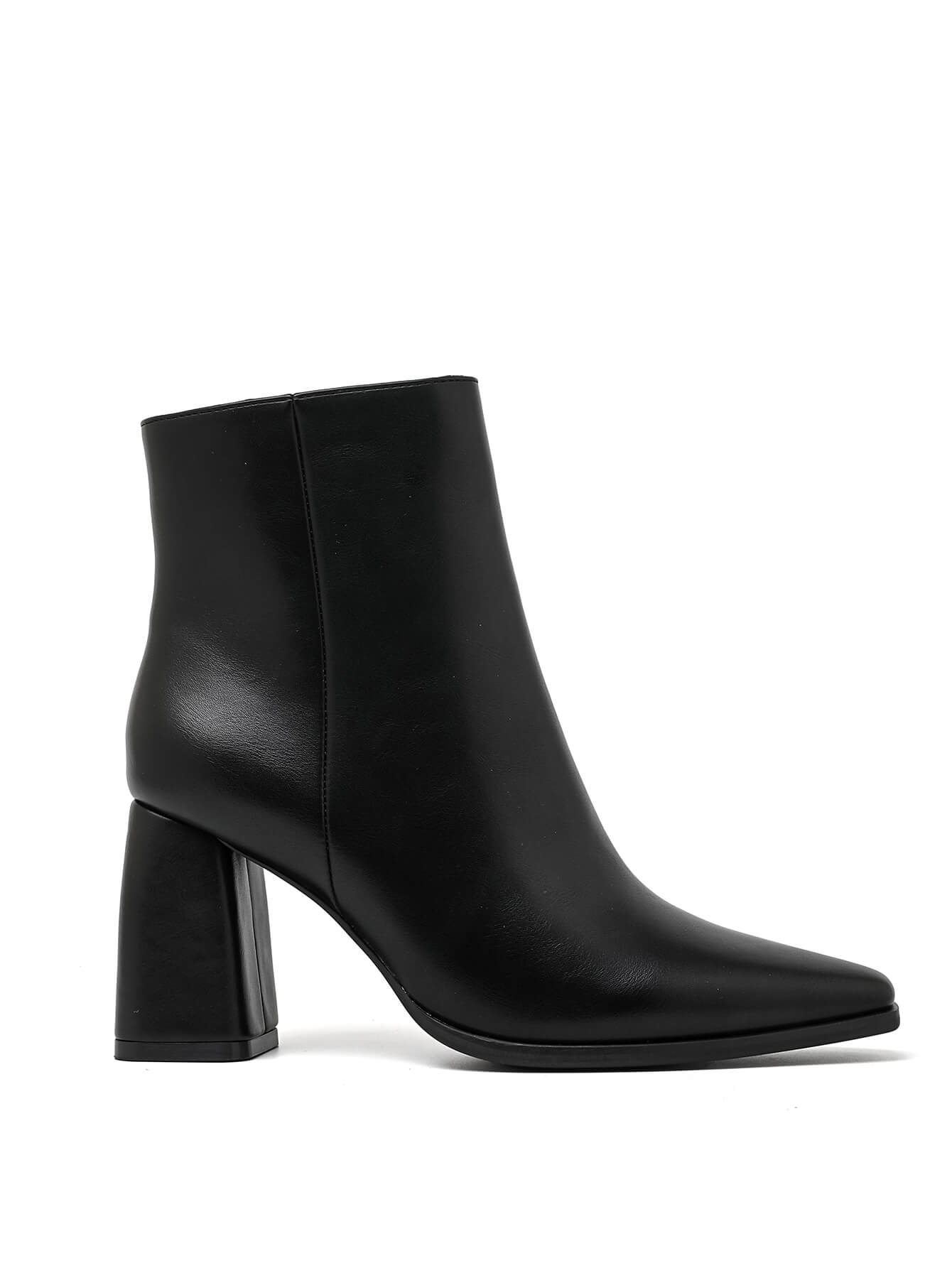 Bottine - simili cuir - noir / ref : AS195