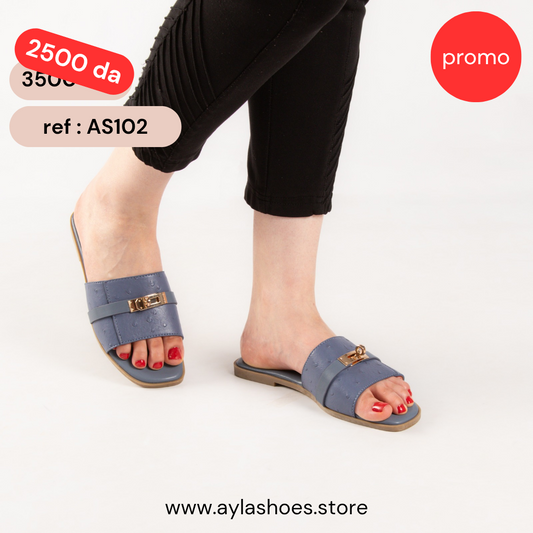 Mule - simili cuir - Bleu / AS102