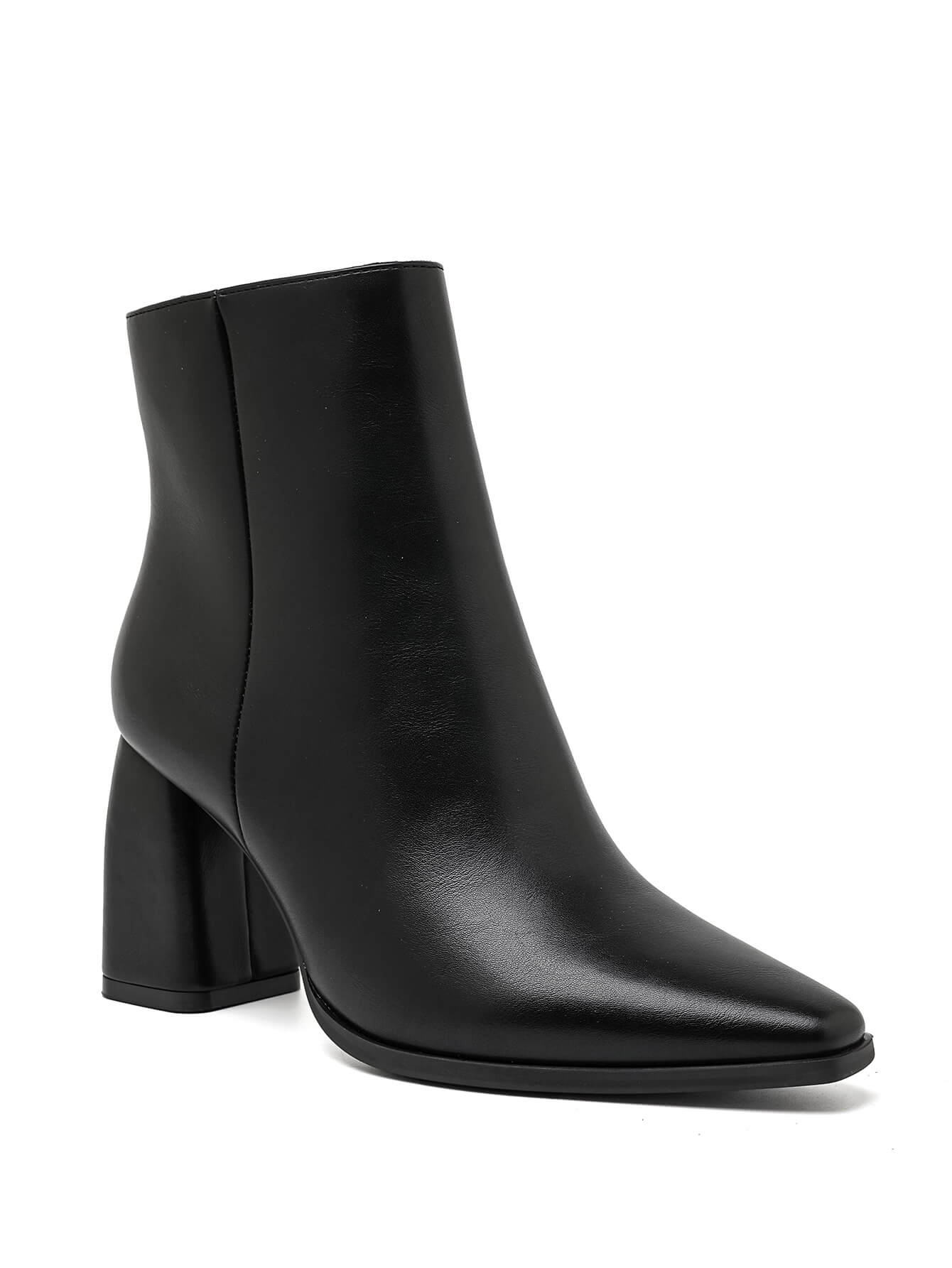 Bottine - simili cuir - noir / ref : AS195