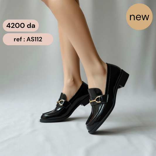 Mocassin - vernis - Black / AS112