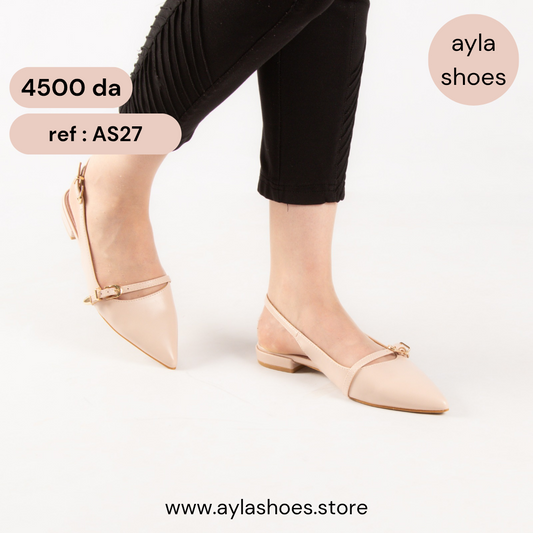 Escarpin - simili cuir - Beige / AS27