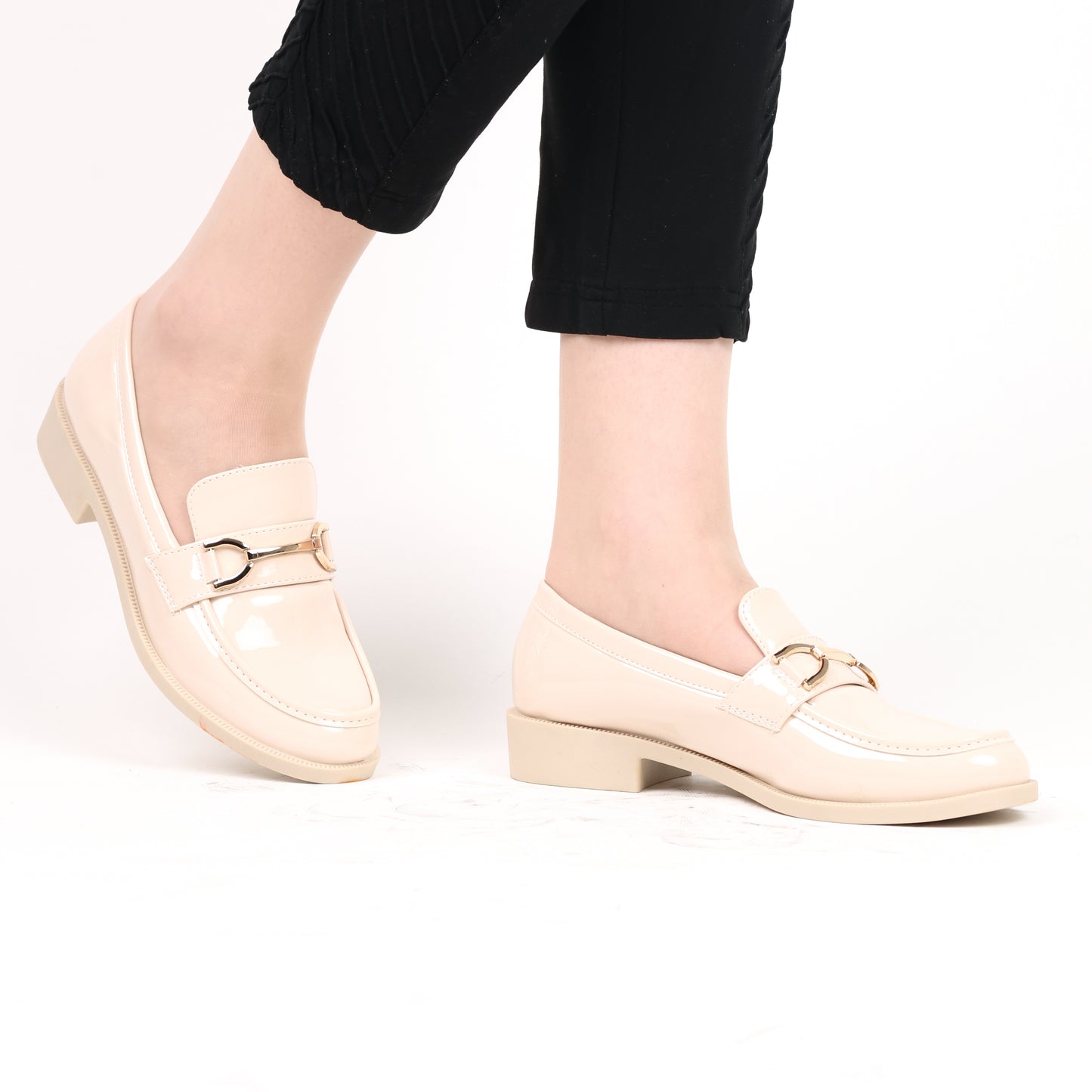 Mocassin - vernis - beige / AS111