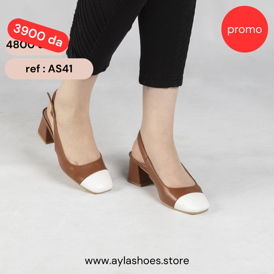 Escarpin A Talon Carré - Camel / AS41