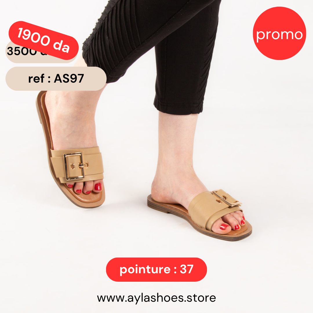 Mule - simili cuir - kaki / AS97
