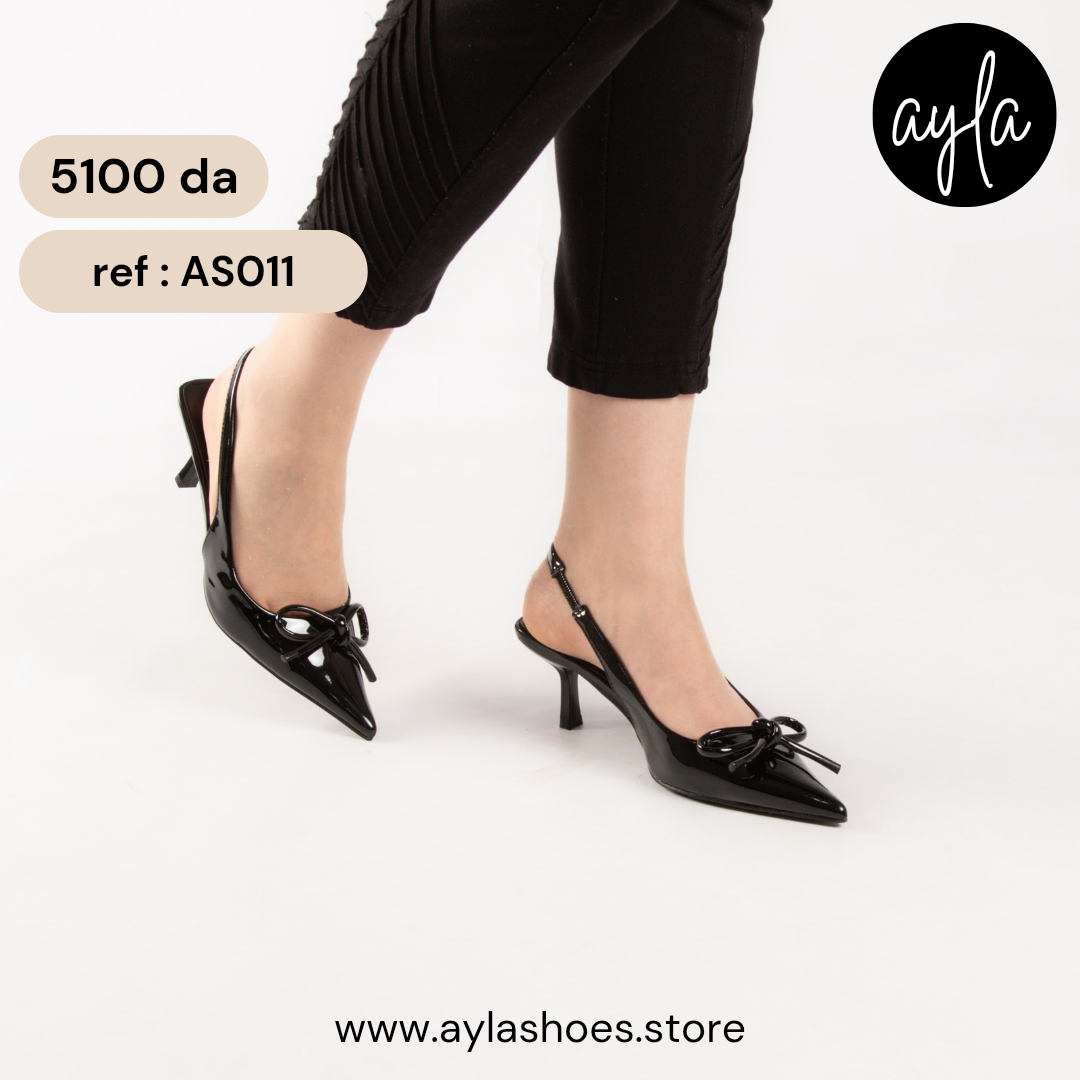 Escarpin à talon aiguille - noir / ref : AS11
