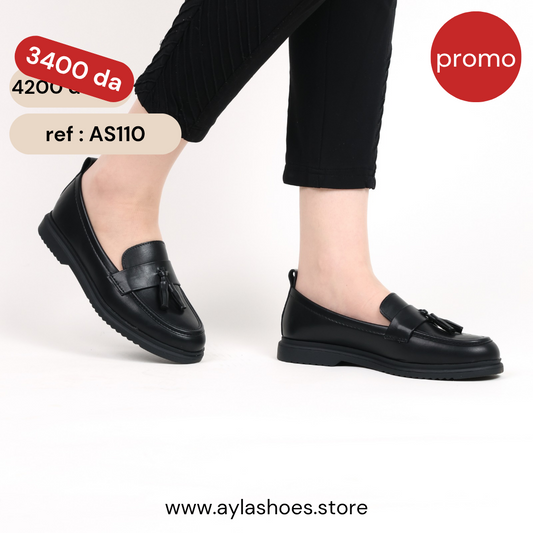 Mocassin - simili cuir - noir / AS110