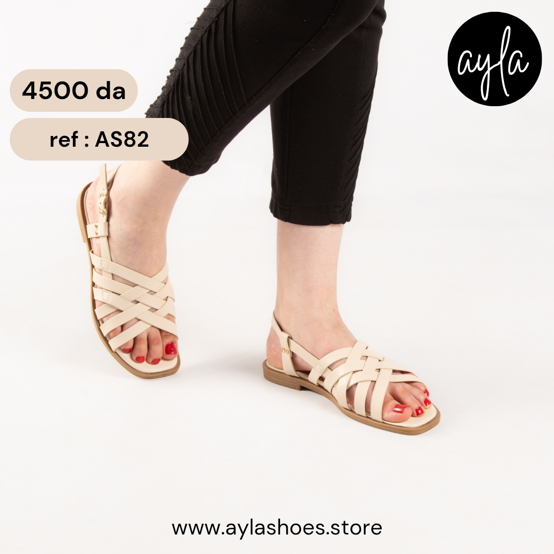 Sandale - simili cuir - Beige / AS82