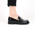 Mocassin - vernis - noir / ref : AS112