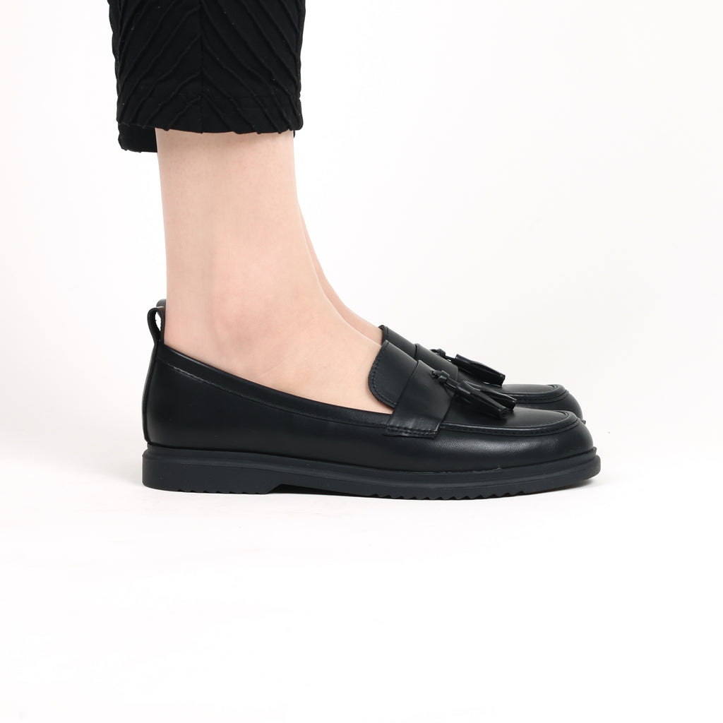 Mocassin - simili cuir - noir / AS110