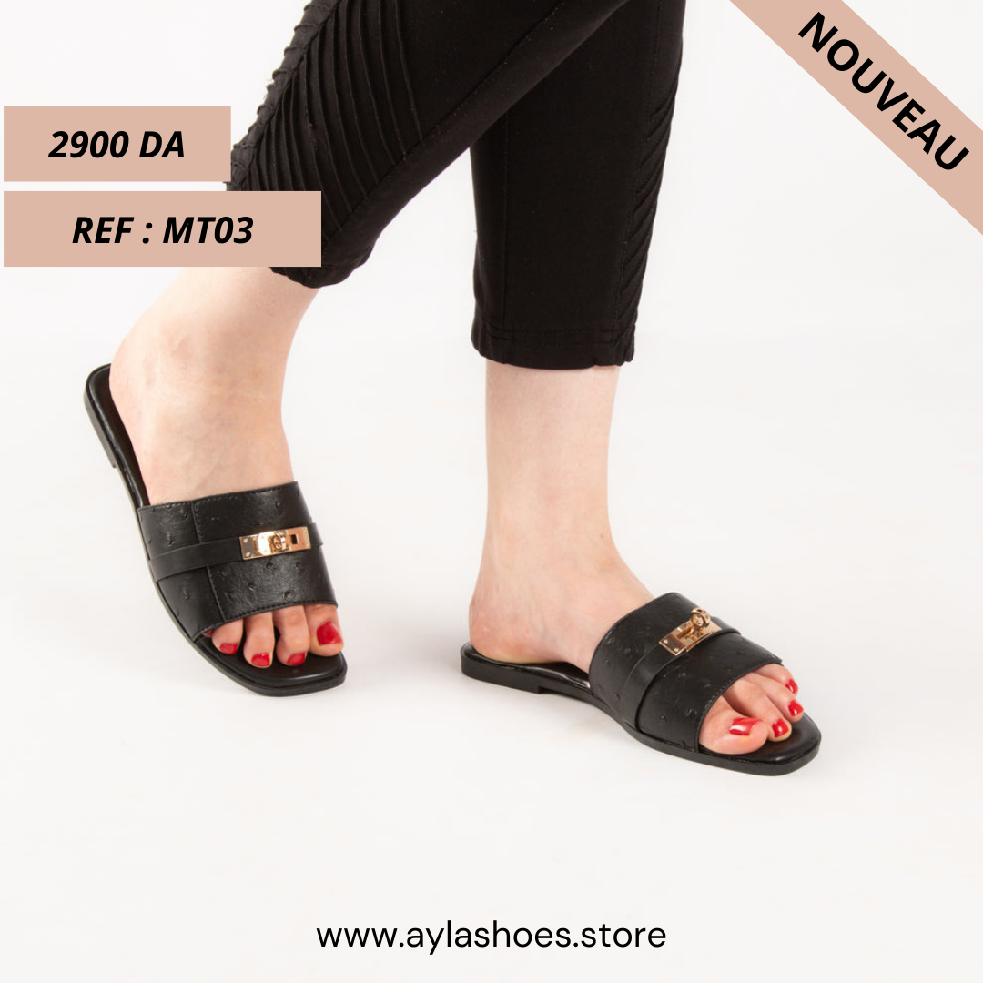 Mule - simili cuir - Noir / MT03