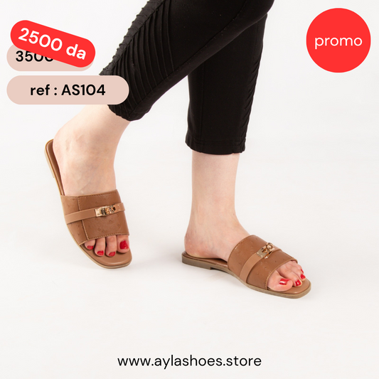 Mule - simili cuir - Camel / AS104