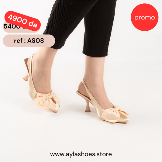 Escarpin A Talon Aiguille - Beige / AS08