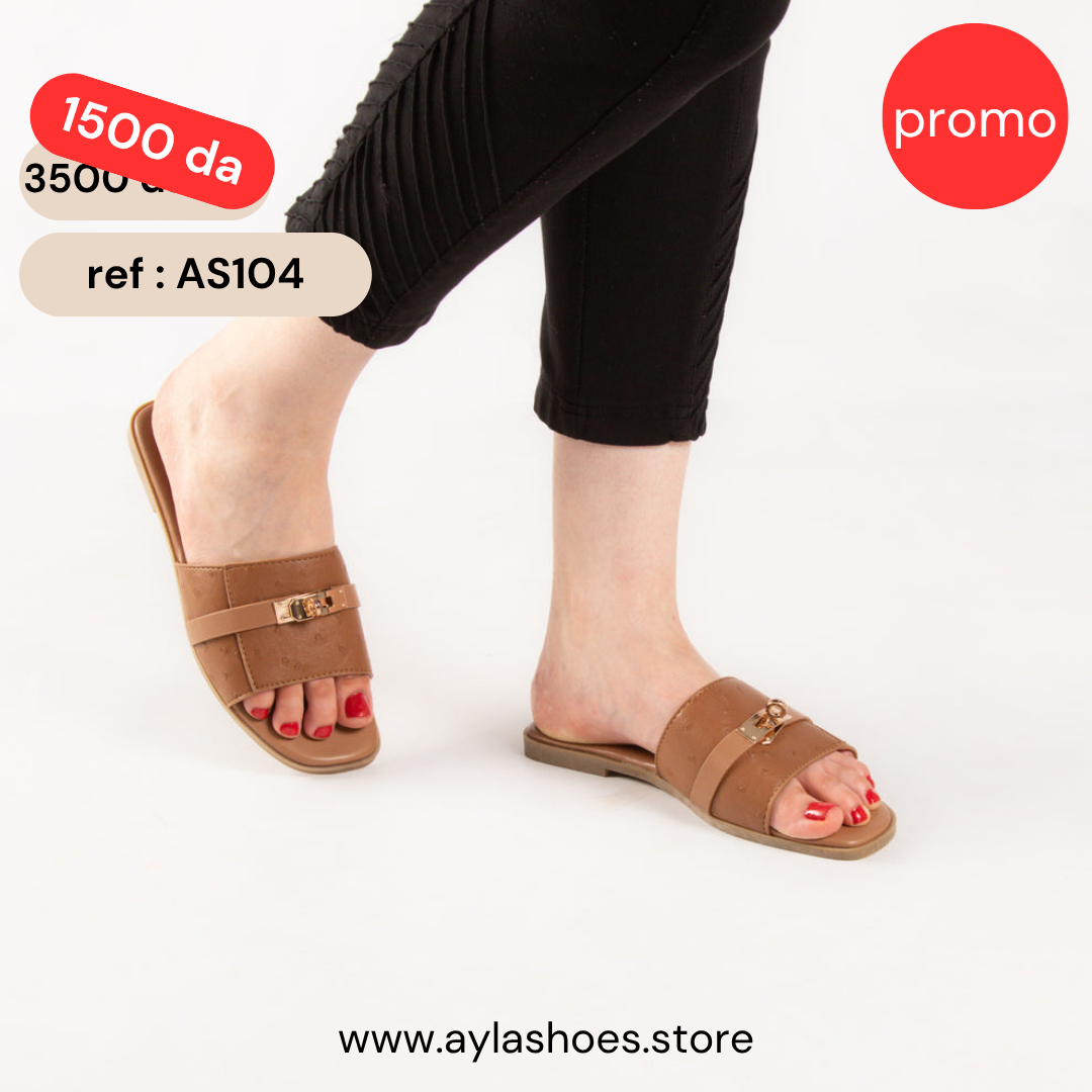 Mule - simili cuir - camel / Réf. AS104