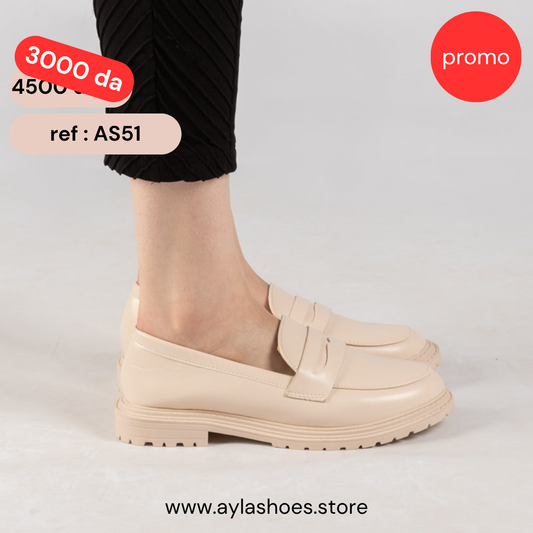 Mocassin - simili cuir - Beige / AS51