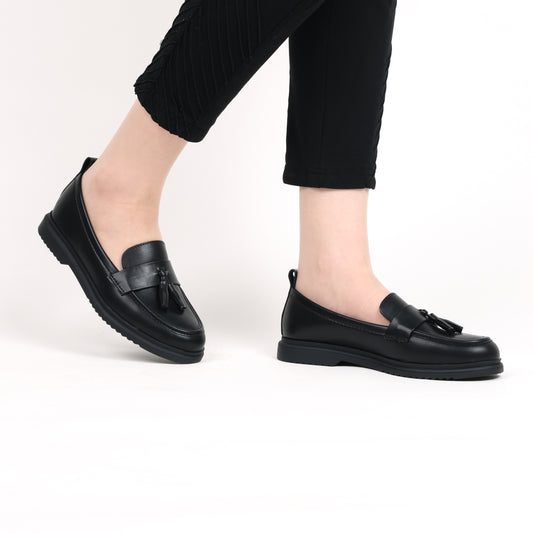 Mocassin - simili cuir - noir / AS110
