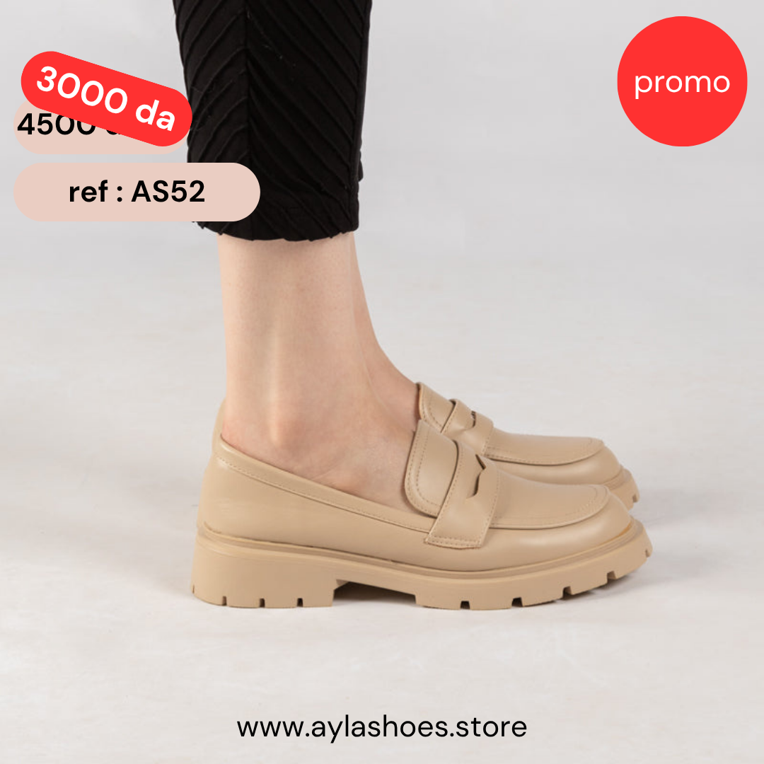 Mocassin - simili cuir - Beige / AS52