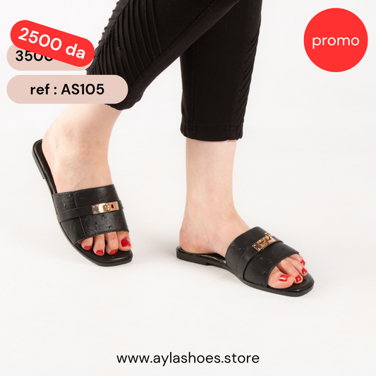 Mule - simili cuir - Noir / AS105