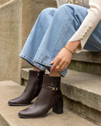 Bottine - simili cuir - brown / Réf. AS211