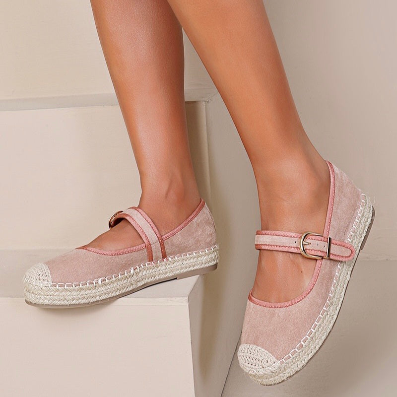 Espadrille - daim - pink / ref : AS183