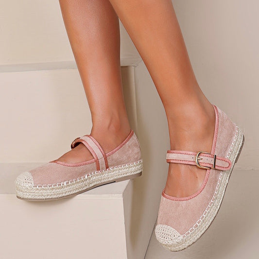 Espadrille - daim - pink / ref : AS183