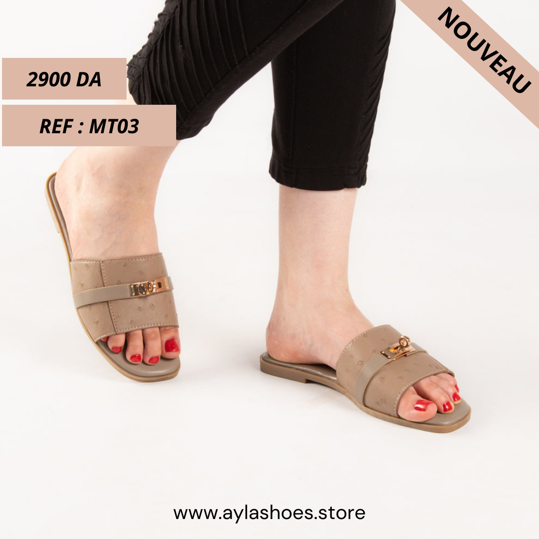 Mule - simili cuir - Khaki / MT03