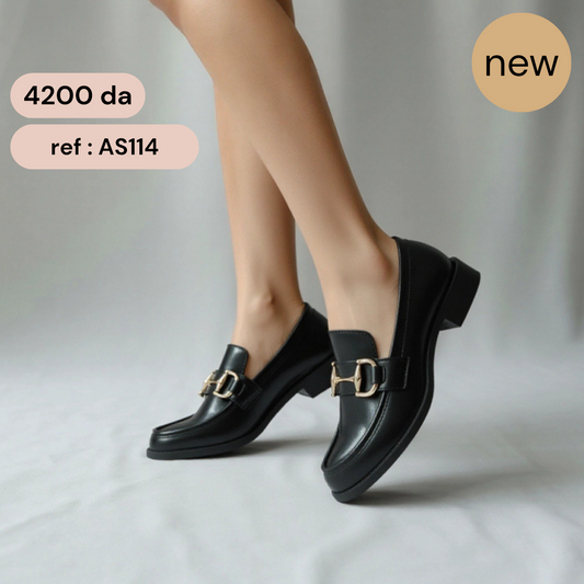 Mocassin - simili cuir - Black / AS114