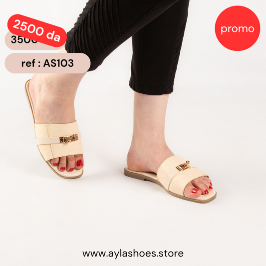 Mule - simili cuir - Beige / AS103